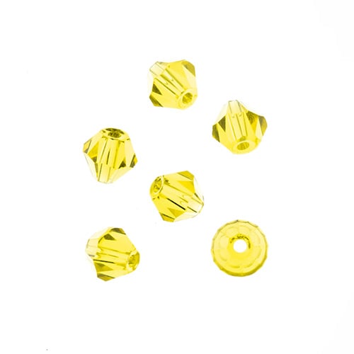 Bicone 2Strand 7in (apx64pcs) 6mm Transparent Yellow