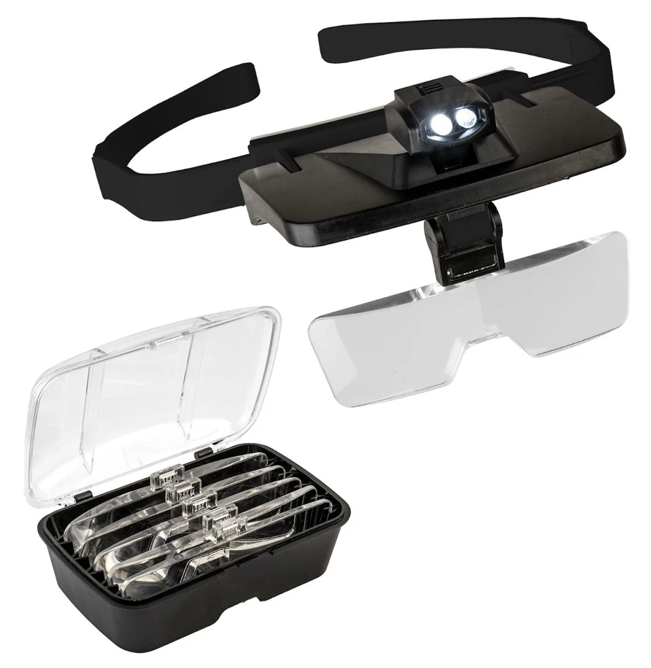 Head Mounted Magnifier with Lights