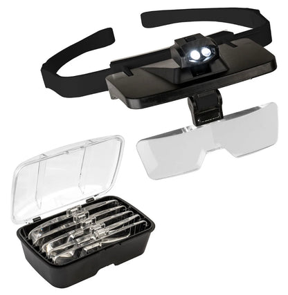 Head Mounted Magnifier with Lights