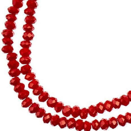 1.5x2.5mm Opaque Red Rondelle