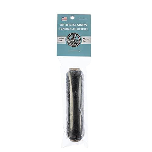 Gudebrod Sinew Bobbin 60ft (20yd) Black 5ply 70lb Test Made in USA