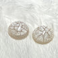 Tan round glitter cabs 16 mm
