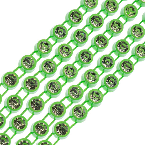 Rhinestone Banding 1yd 1row ss12 Mint Casing/ Crystal