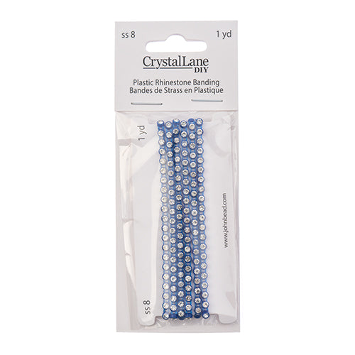 Rhinestone Banding 1yd 1row ss8 Royal Blue Casing/ Crystal