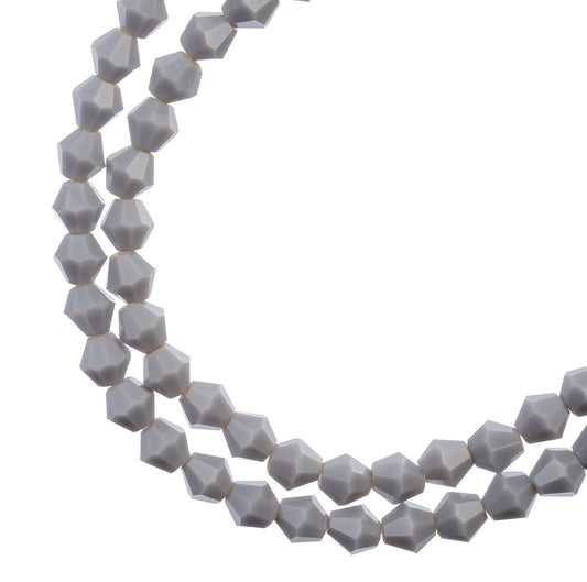Bicone 2Strand 7in (apx64pcs) 6mm Opaque Grey