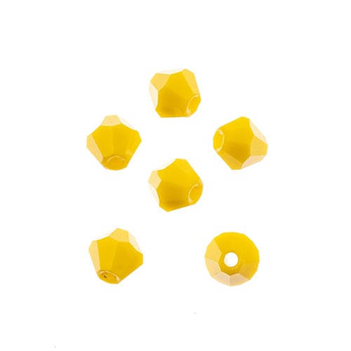 Crystal Lane DIY Bicone 2Strand 7in (apx64pcs) 6mm Opaque Yellow