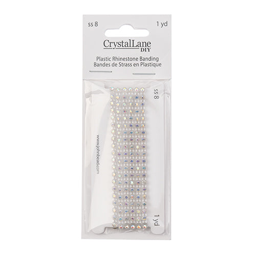 Rhinestone Banding 1yd 1row ss8 Transparent Casing/ Crystal AB