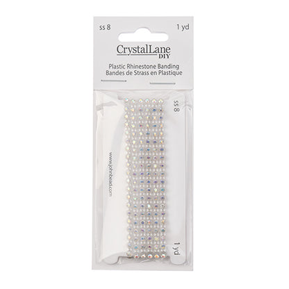 Rhinestone Banding 1yd 1row ss8 Transparent Casing/ Crystal AB