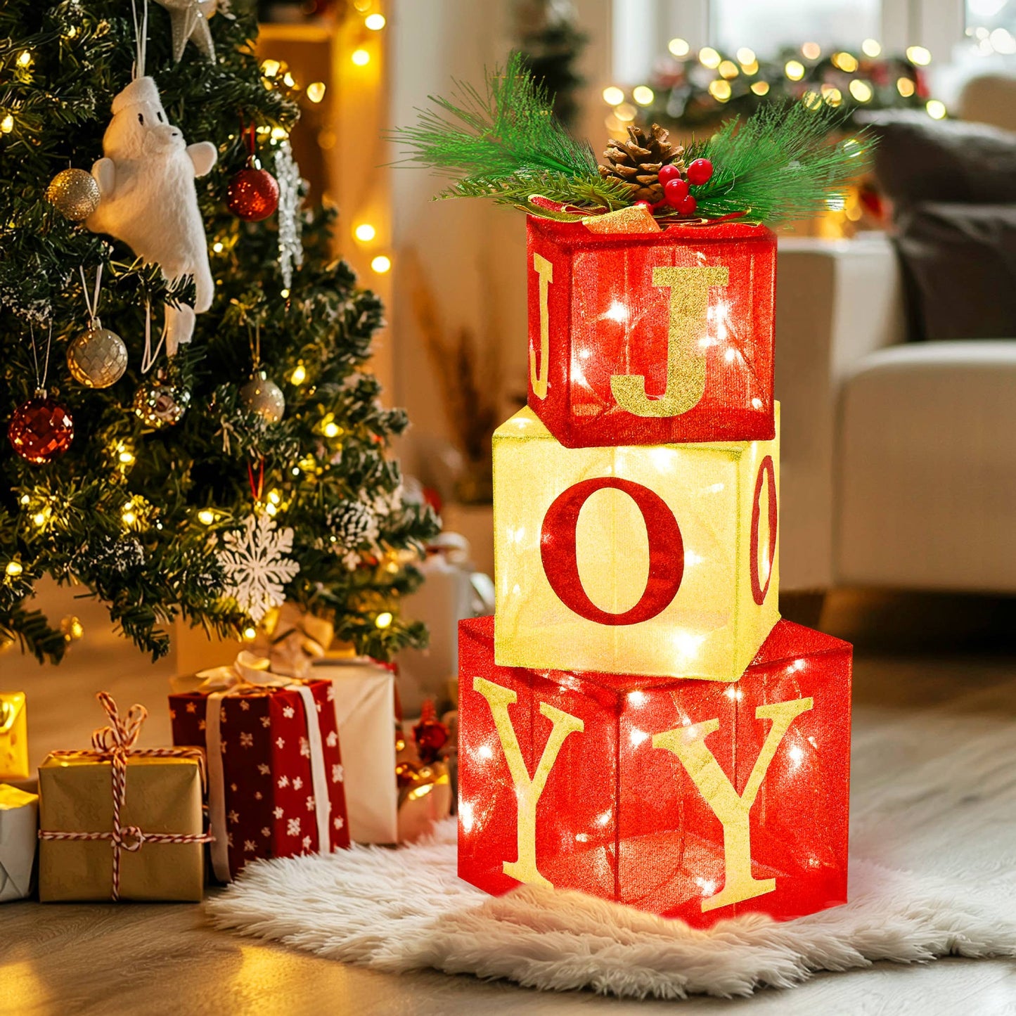 3PCS Christmas Lighted Gift Boxes: Illuminate Your Holiday
