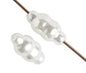GLASS PEARL FRESHWATER STYLE OVAL4x8mm 2x8STR WHITE