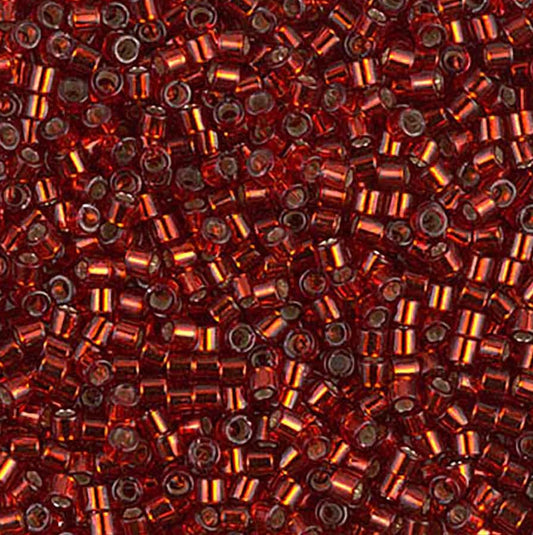 10/0 Silver-Lined Burnt Orange Dyed Miyuki Delica Beads 5.2g