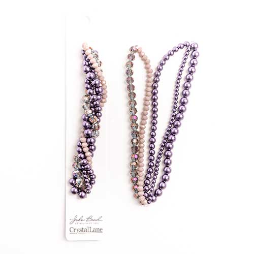 27290100-22 Twisted Bead Strands Blackcurrent Swirl Moonflower