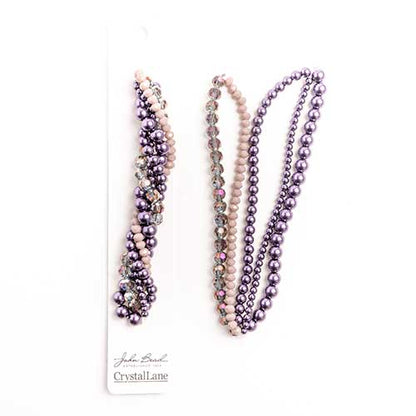 27290100-22 Twisted Bead Strands Blackcurrent Swirl Moonflower