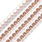Rhinestone Cup Chains, with Spool, Light Peach, SS6.5