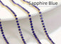 2mm Sapphire blur rhinestone chain