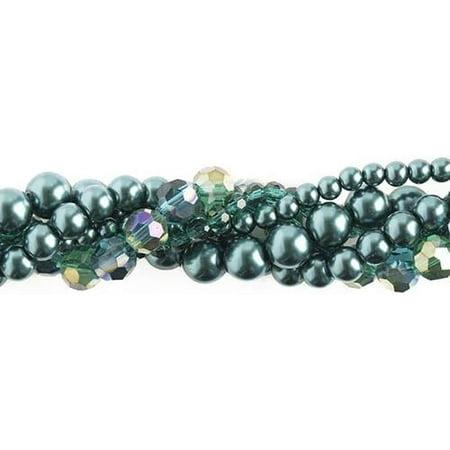 27290100-00 Twisted Bead Strands Teal Hydrangea