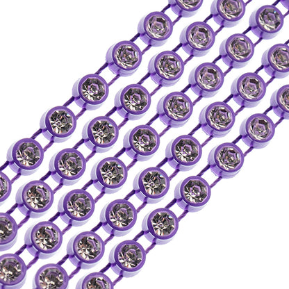 Rhinestone Banding 1yd 1row ss12 Purple Casing/ Crystal