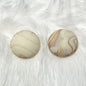 Matte marble cream cab 18mm (pair)