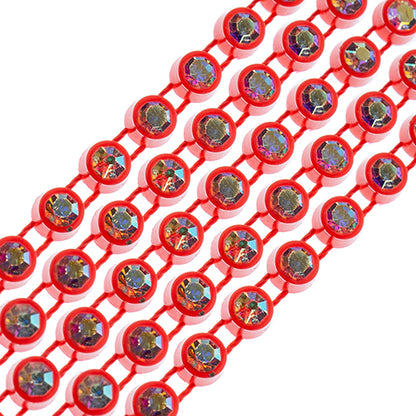 Rhinestone Banding 1yd 1row ss12 Tangerine Casing/ Crystal AB