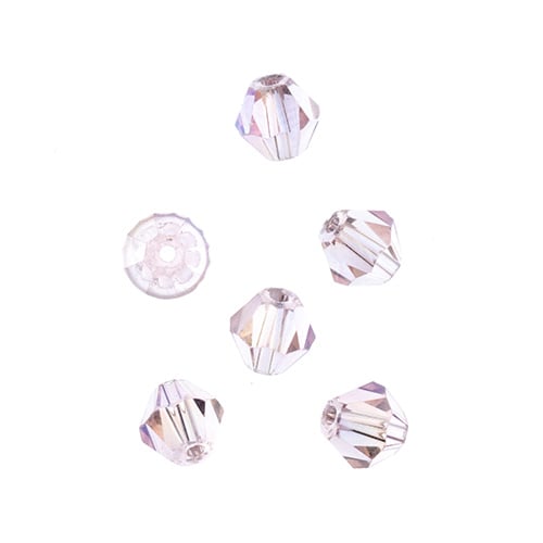 Bicone 2Strand 7in (apx64pcs) 6mm Transparent Light Amber with Purple Luster