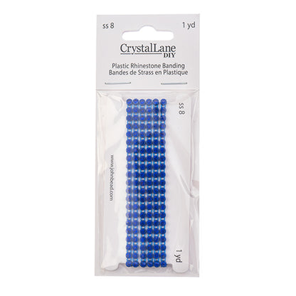 Rhinestone Banding 1yd 1row ss8 Navy Casing/ Sapphire