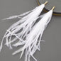 White feather tassels (pair)