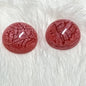 Red glitter round cabs 16mm
