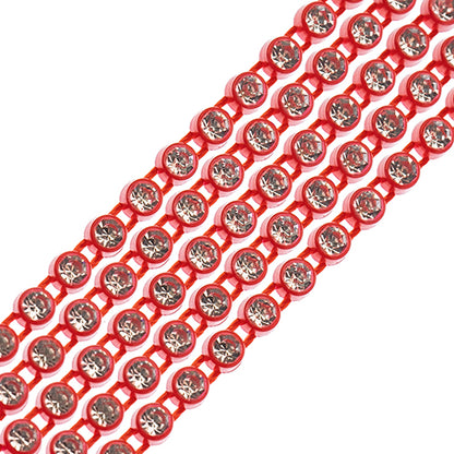 Rhinestone Banding 1yd 1row ss8 Red Casing/ Crystal