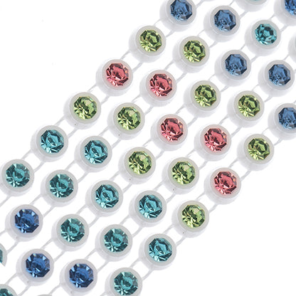 Rhinestone Banding 1yd 1row ss12 White Casing/ Light Multi