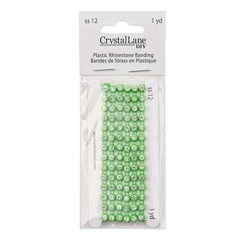 Rhinestone Banding 1yd 1row ss12 Mint Casing/ Crystal