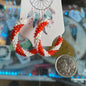 Orange transparent hoops small