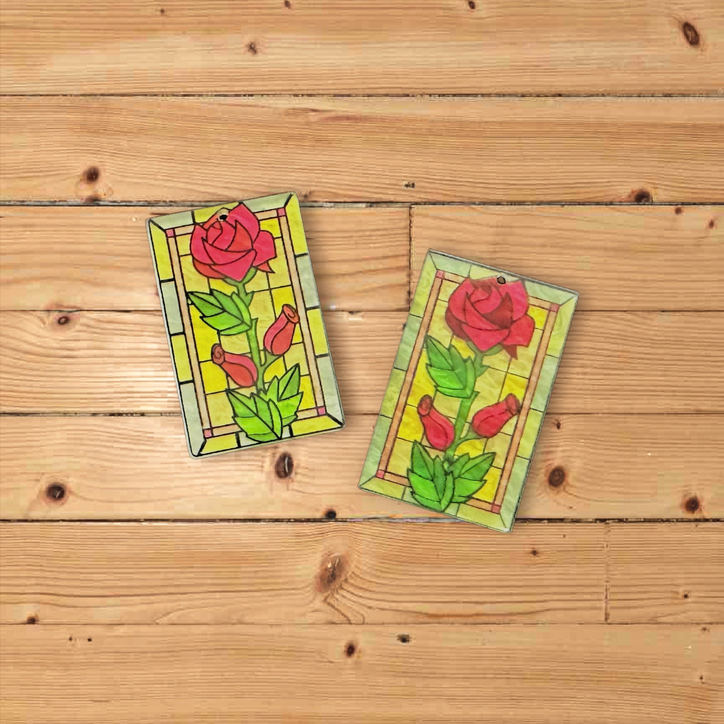 roses in square window