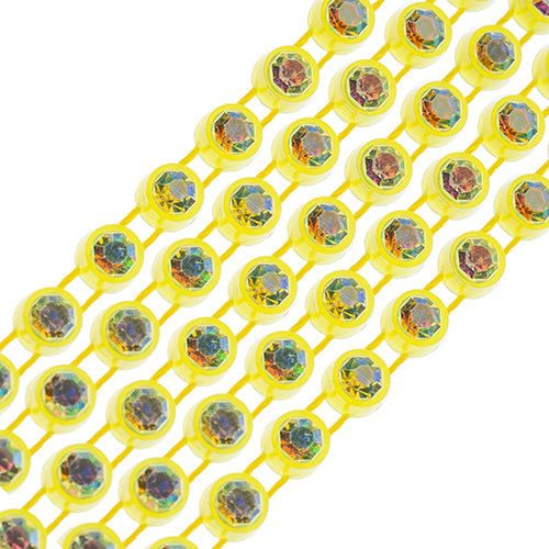 Rhinestone Banding 1yd 1row ss12 Bright Yellow Casing/ Crystal AB