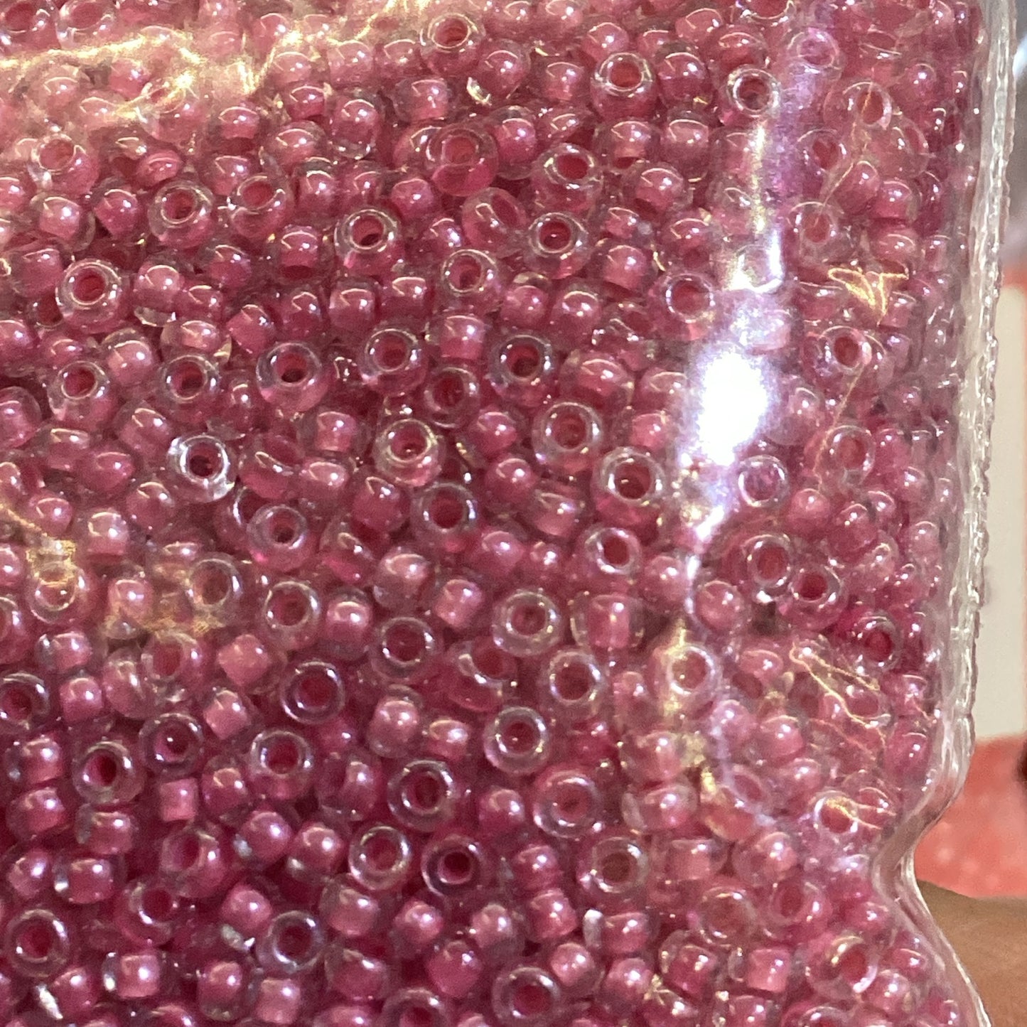 10/0 Red Clear Czech Seed Bead 42g