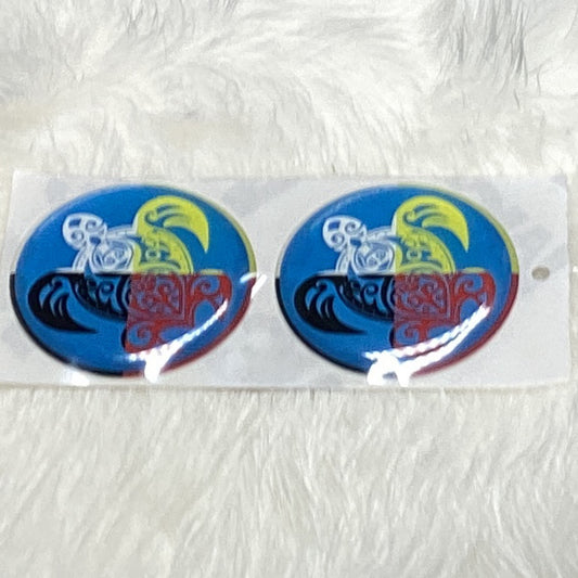 Turquoise turtle epoxy cabs 1 inch