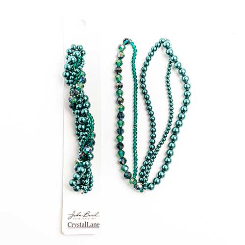 27290100-00 Twisted Bead Strands Teal Hydrangea