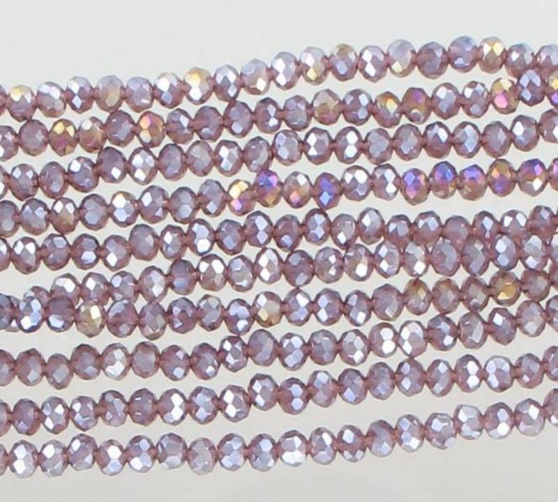 4mm rondelle Mauve