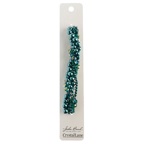 27290100-00 Twisted Bead Strands Teal Hydrangea