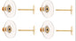 Ear Studs Flat & Barrel Clutch w/plastic LF/NF Gold
