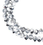 Rondelle 2 Strand 7in (apx78pcs) 4x6mm Transparent Half Silver Iris
