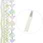 Flower 7in Bead Strand Ombre Green Roses, Butterflies