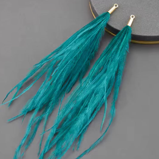 Turquoise Feather tassel