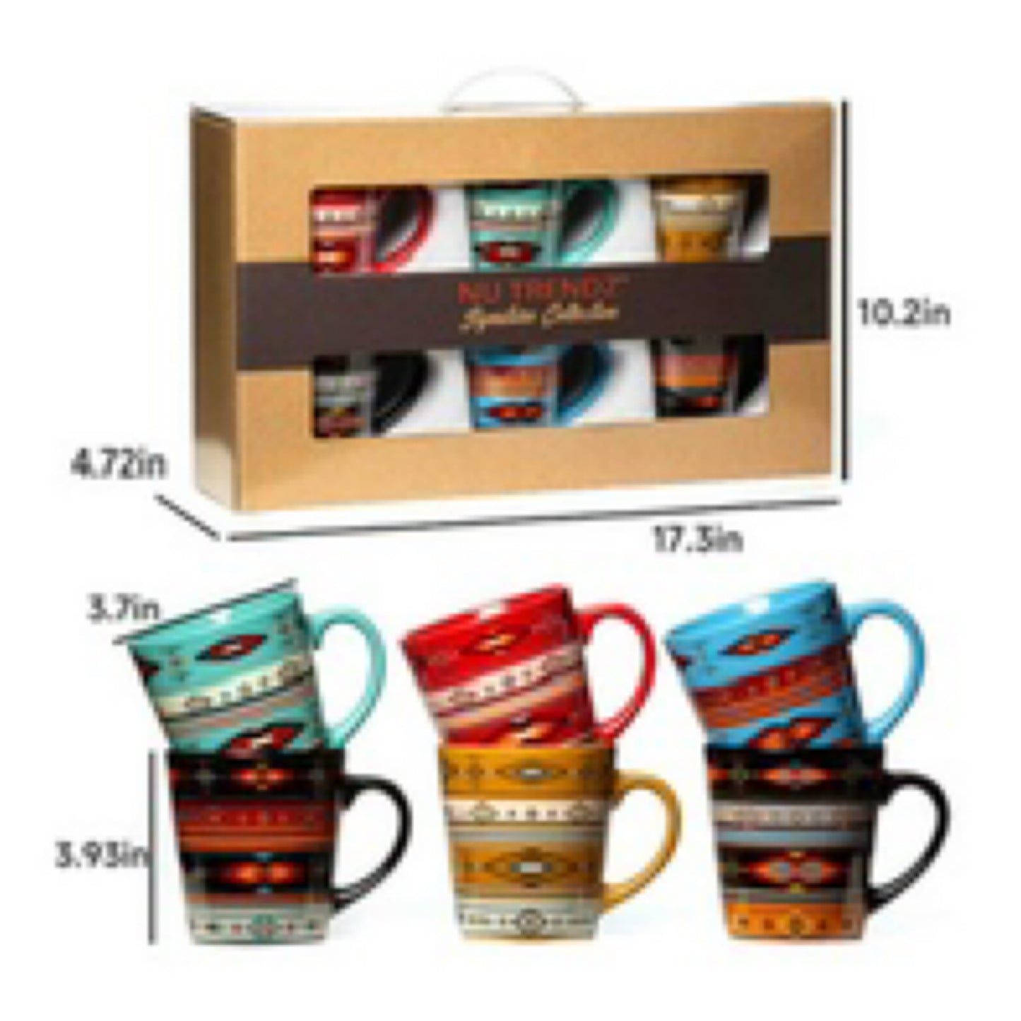 Skipping Stones Design Ceramic Coffee Mug Set