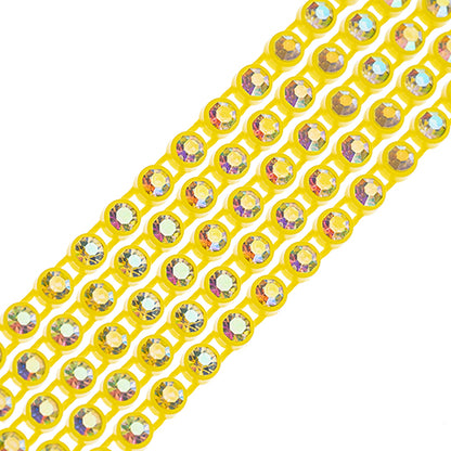 Rhinestone Banding 1yd 1row ss8 Lemon Casing/ Crystal AB