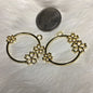 Gold plated circle w flowers