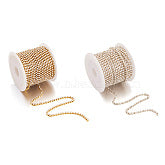 ABS Plastic Imitation Pearl, Rhinestone Cup Chains, with Spool, Crystal, SS6.5