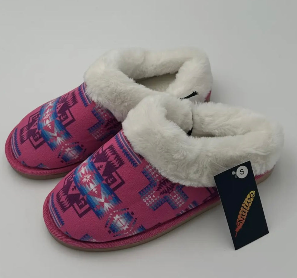 Nativo Indoor Slippers With Fur Pink