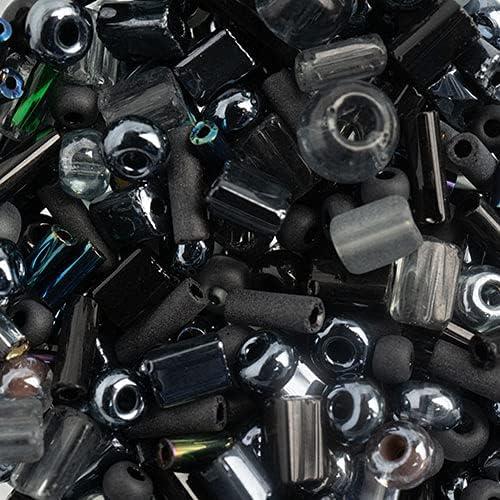 Czech Glass Seed Beads 10/0 black Diamond