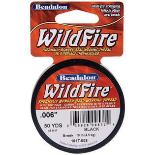 Beadalon Wildfire, .006 in, 0.15 mm, Break Strength 10 lb / 4.5 kg, Black