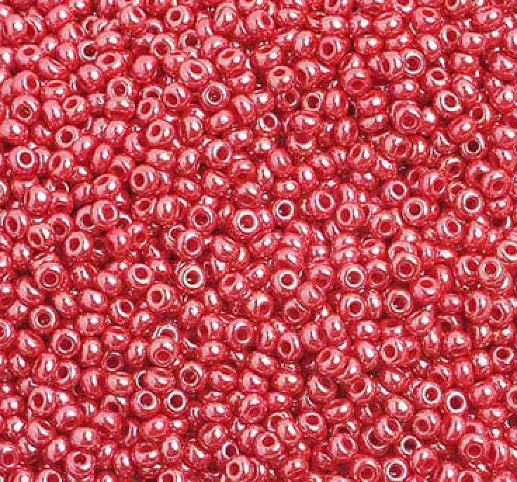 10/0 Red Pearl Czech Seed Bead 42g